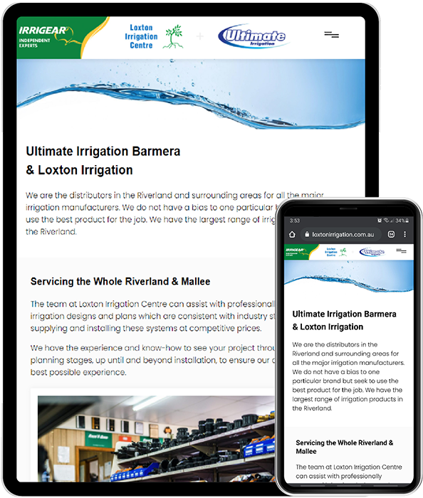 Loxton Irrigation Website Design