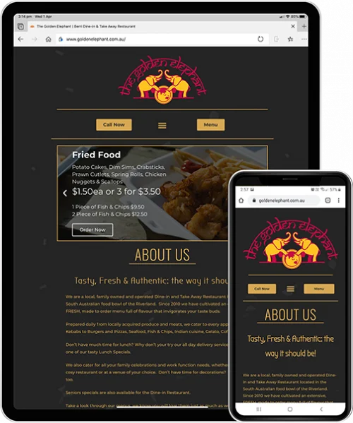 Golden Elephant Website Tablet & Mobile