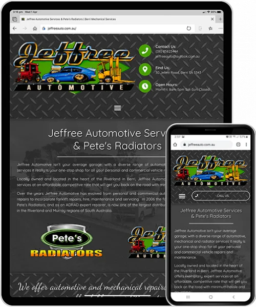 Jeffree Automotive Website Tablet & Mobile